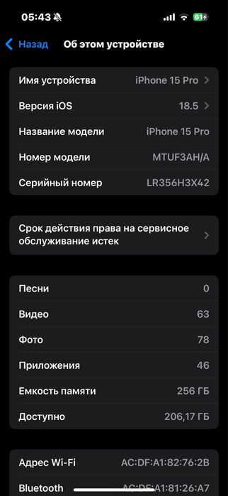 IPhone 15 pro 256 гб.