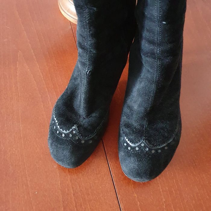 Зимние замшевые сапоги