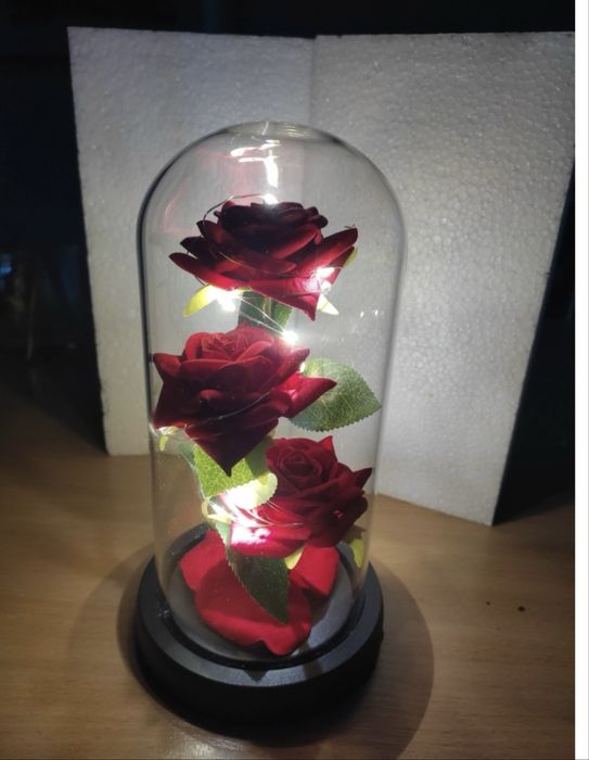 Ночник  роза в колбе