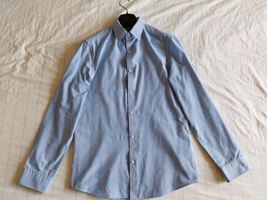 Cămașă bărbați albastru deschis Slim fit S