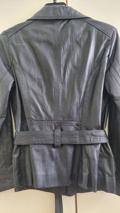 Черно кожено яке от естествена кожа XS/S