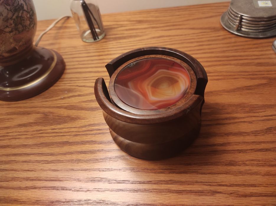 et suport pahare mahon cu onix,6buc