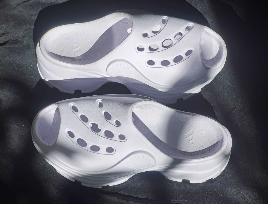 Flip-flops dama papuci albi slapi Adidas by Stella McCartney