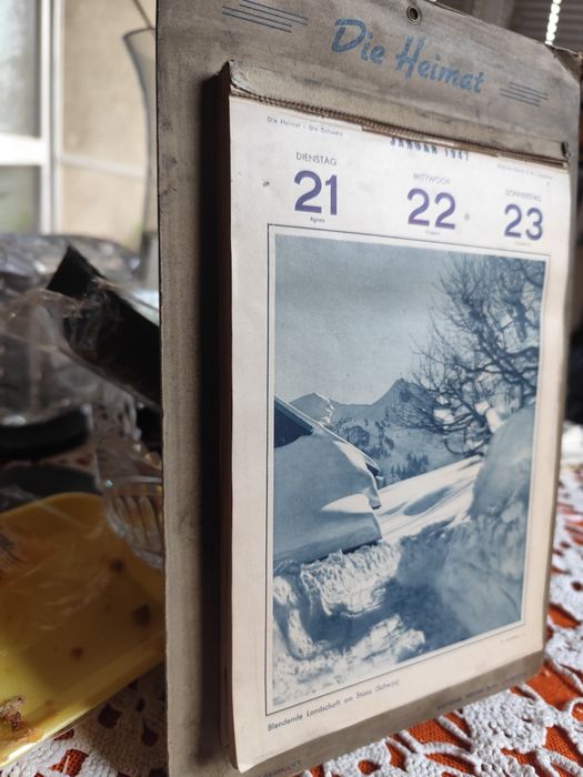 Стар календар 1947 година Швейцария