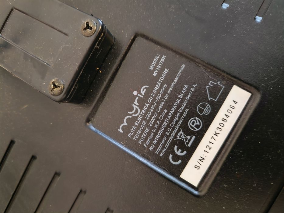 Vand plita electrica Myria MY1817BK 2500 W