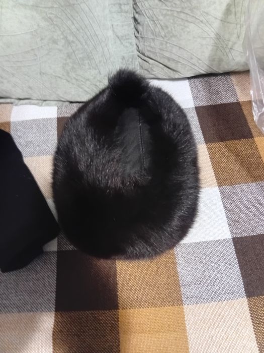 Шапка+ пальто из чёрного песца