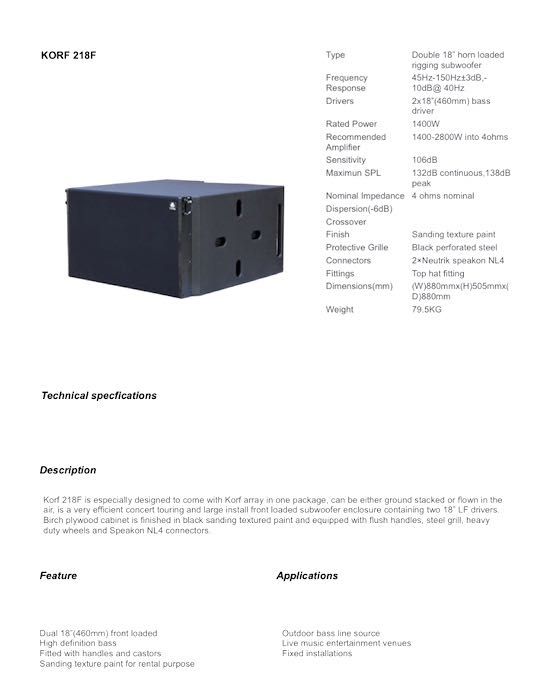 Doua sisteme sunet profesional line array TPA Korf / Kidd – 16 topuri și 8 subwoofere+amplificatoare si cadre