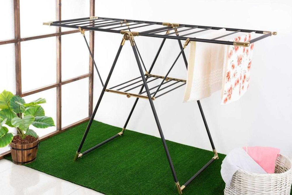 Сушилка для белья напольная складная Золотая белая чёрная sushilka