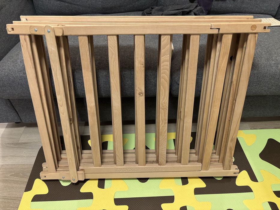 Tarc pliabil din lemn pentru copii si bebelusi - 6 elemente - mesterel