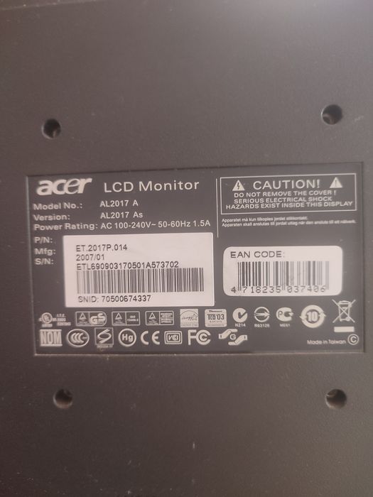 Монитор б.у acer рабочий