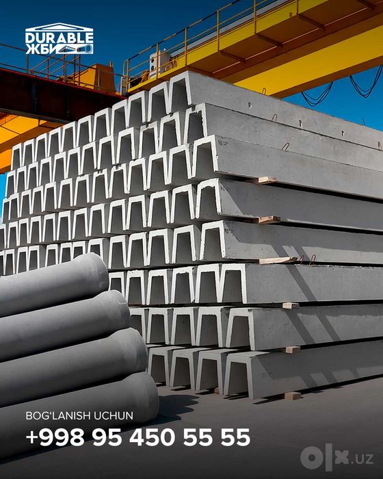 ЖБИ Temir Beton mahsulotlari. Bordyur. Plitalar. Lotok. Beton Truba