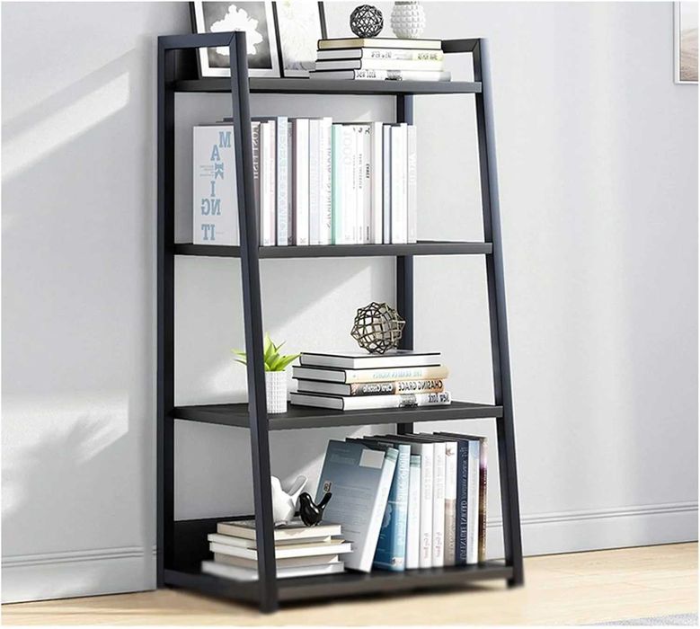 Biblioteca moderna tip scara, cadru metalic și blat MDF