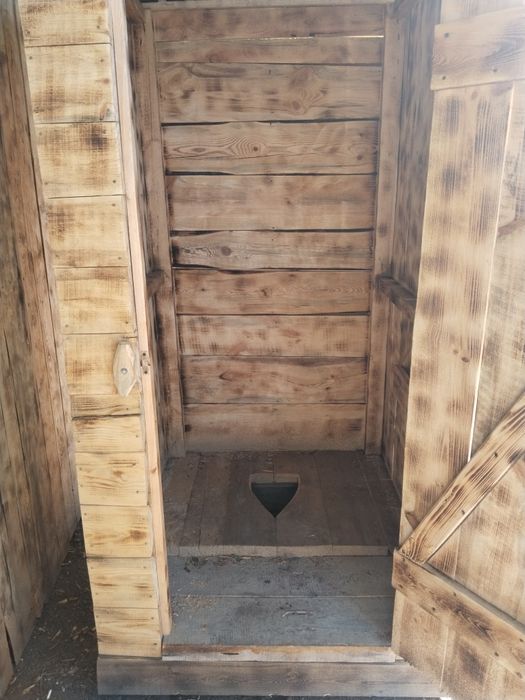 Уличный туалет, дерево