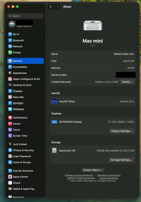 Mac Mini M4 - 16GB RAM / 256GB stocare - garantie Altex pana in 2027