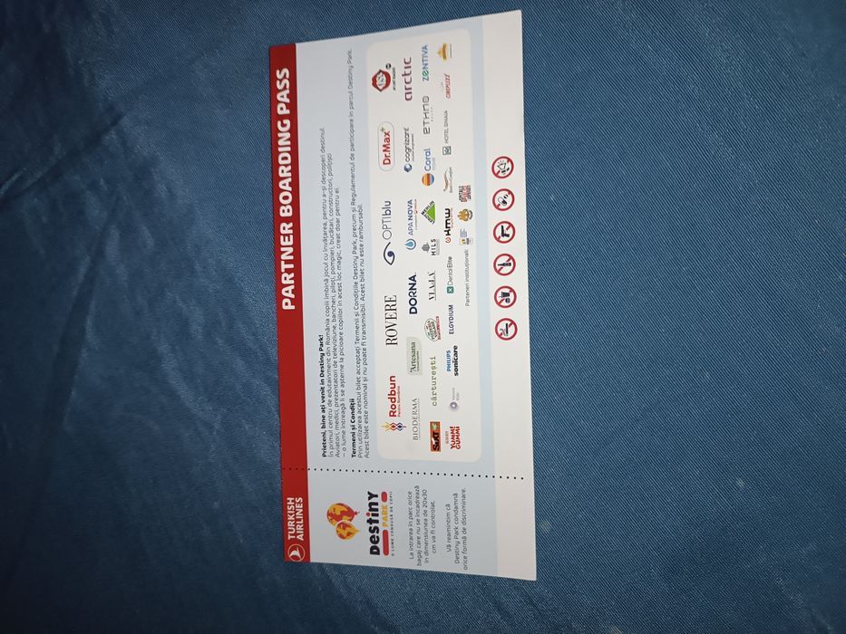 Bilet Destiny Park Partner Boarding Pass