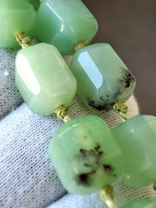 Colier aur 14k cu Crisopraz natural Chrysoprase Lantisor lant crysopraz UNICAT ARTMAX