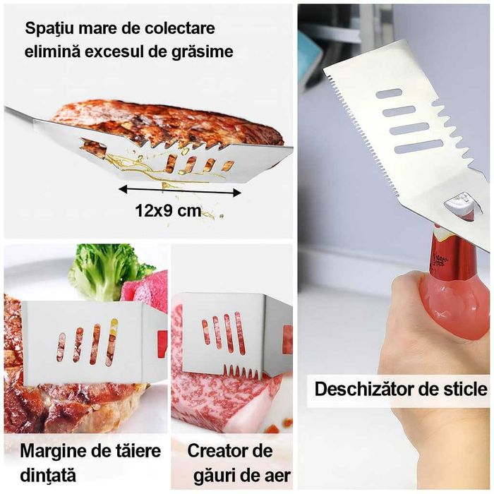 Set complet de ustensile pentru grătar – 26 piese, din inox premium, cu husă de transport