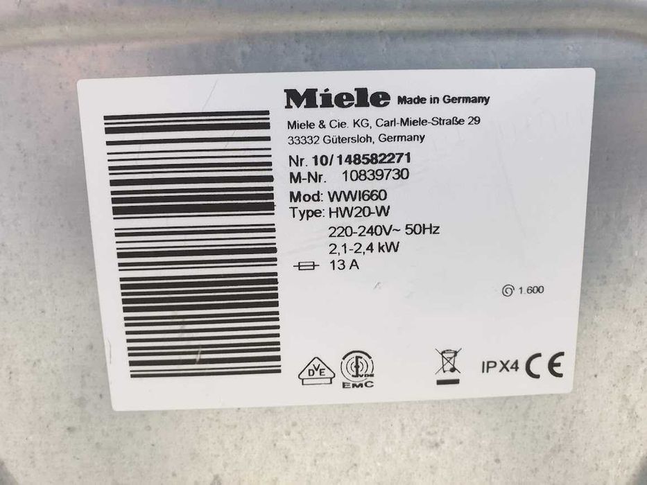 UK Miele 9кг 1600rpm Wi-Fi TwinDos Пералня Миеле 12м Гаранция