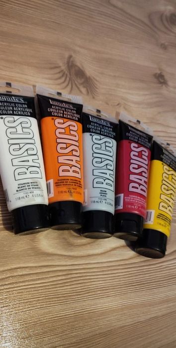 Set 5 tuburi vopsea acrilică Liquitex Basics (culori esențiale!)