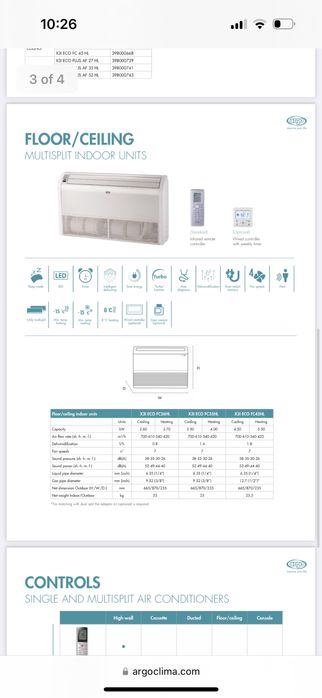Вътрешни тела климатици Argo/Gree