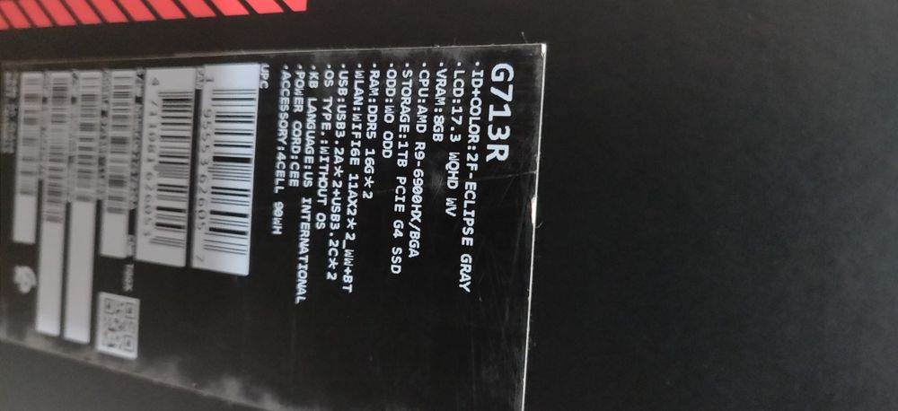Asus rog strix  g713r rtx 3080 Defect