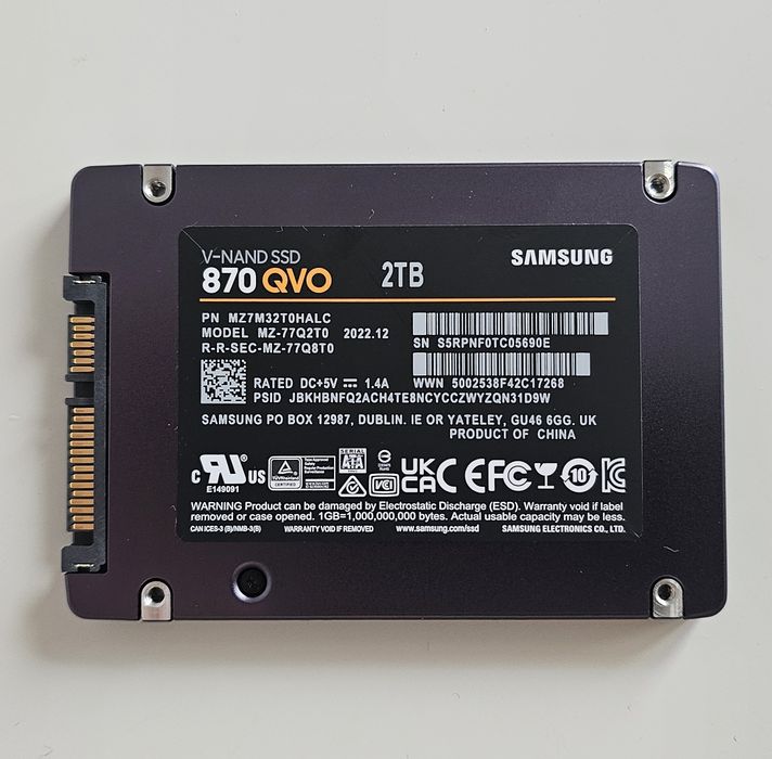 Solid State Drive (SSD) Samsung 870 QVO, 2TB, 2.5", SATA III