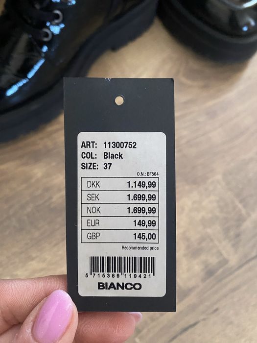 Черни боти bianco/лак