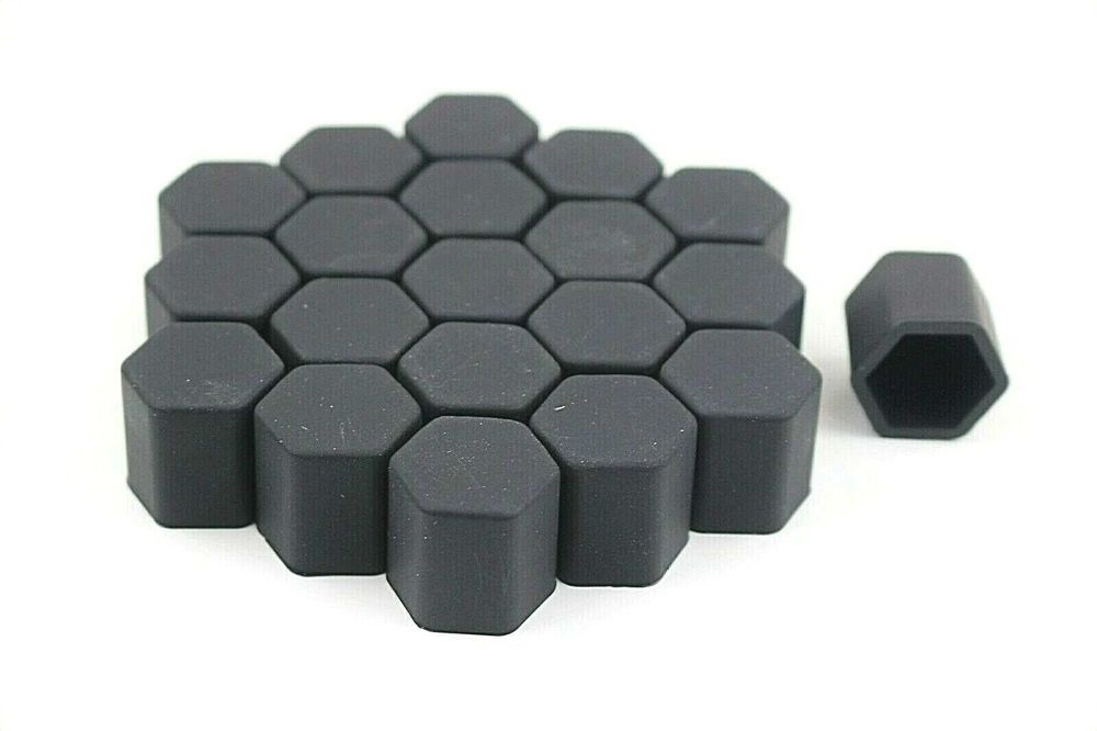 Капачки за болтове на джанти черни/хром 17мм / 19мм Универсални 20броя