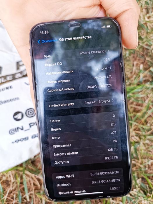 Iphone 11 sotiladi 128Gbli kelishiladi