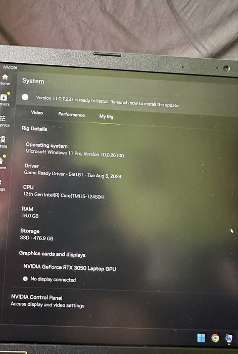 Laptop gaming Acer aspire 7