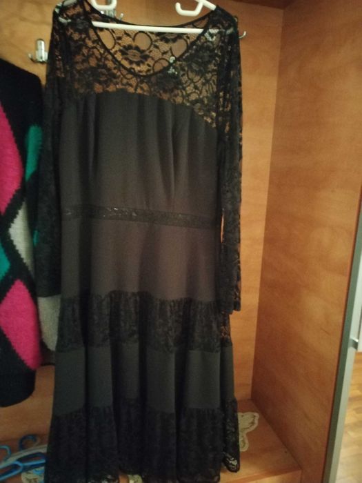 Rochie de ocazie, din dantela, neagra