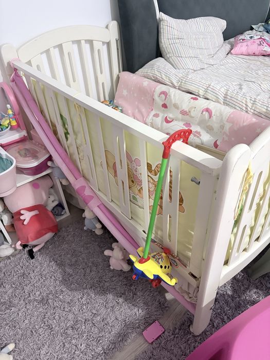 Patut din lemn 120/60 cu saltea