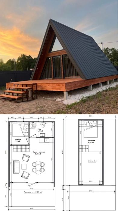 Cabane tip casuța sau Aframe la cheie