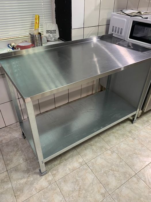 Стол 120х60 с бортом, нержавейка
