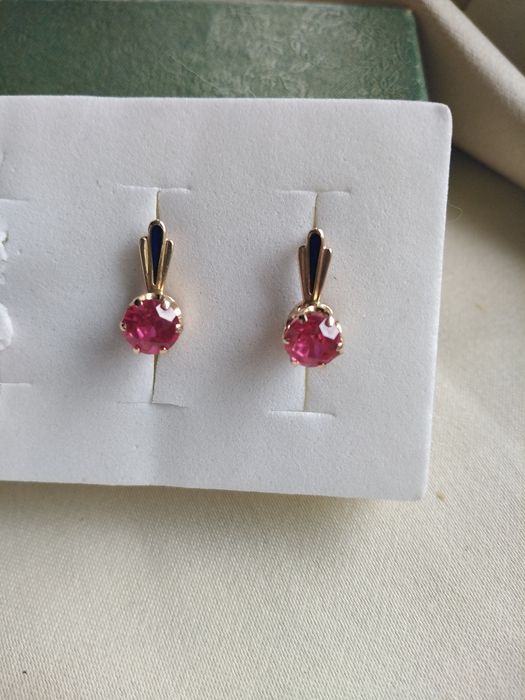 Золотые серьги 583 пробы СССР