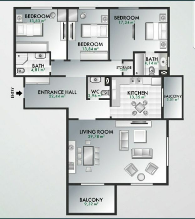 Apartament 4 camere Emerald Residence