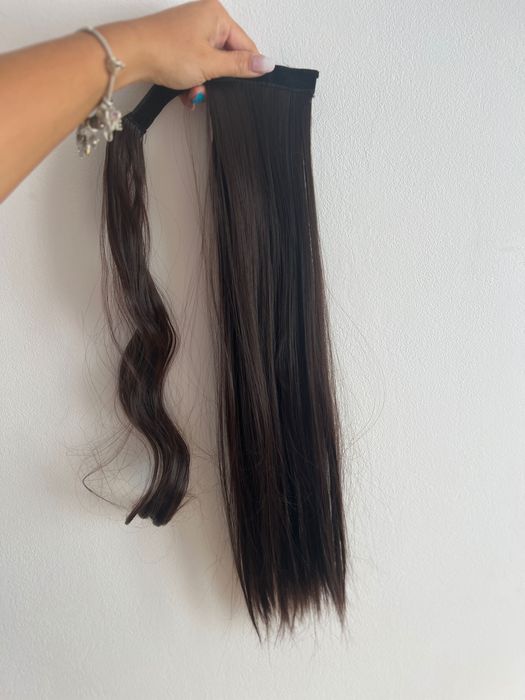 Extensie de păr sintetică șaten inchis
