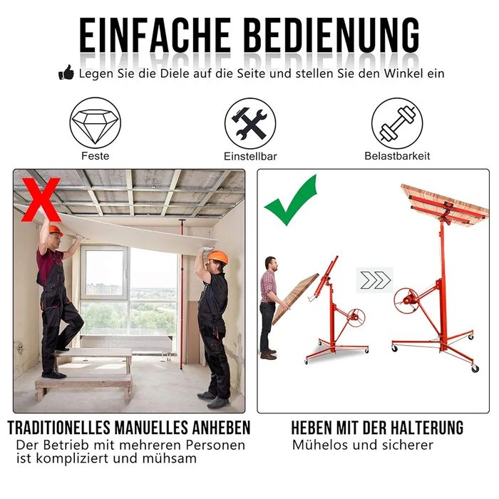 Подъемник для листов гипсокартона и панелей Мдф : 3.8м. | 68кг Максима