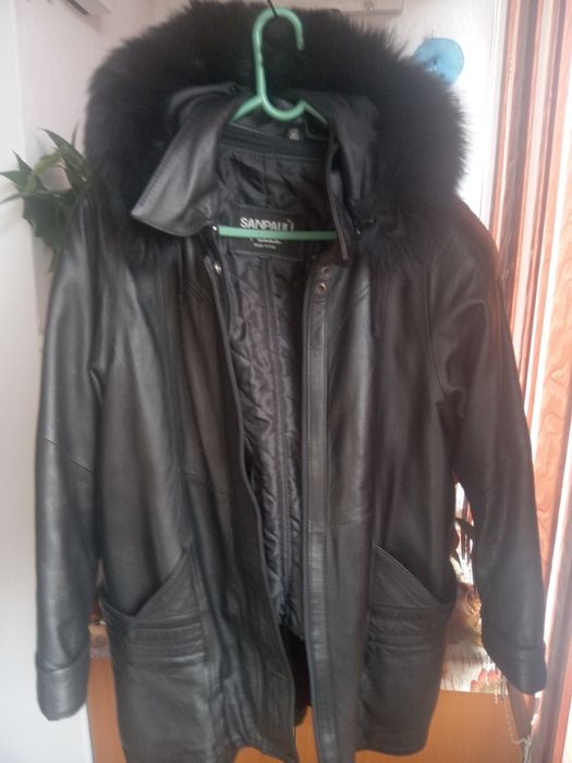 Haina lunga de piele Damă Sanpauli