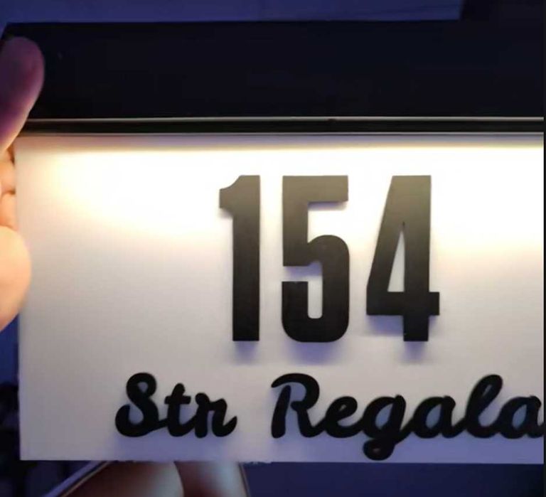 Numar de casa personalizat iluminat led - livrare 24h