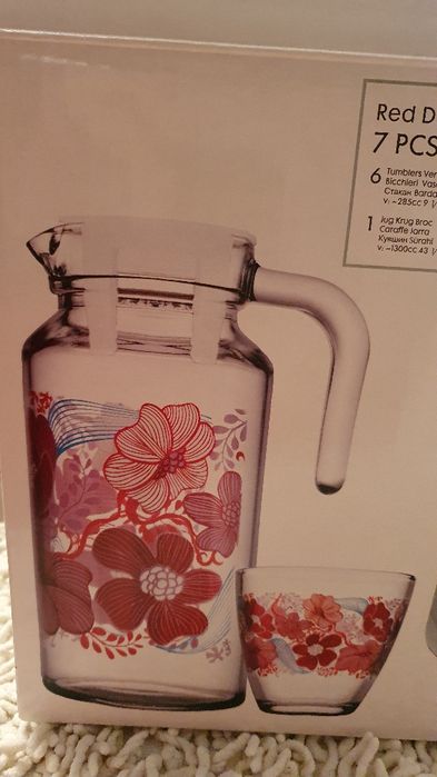 Набор - кувшин и 6 стаканов