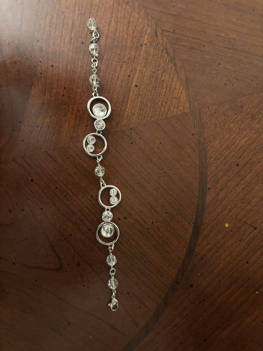Bratara reglabila Swarovski din argint rodiat si cristale