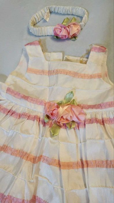 Комплект для девочки , платье, ободок