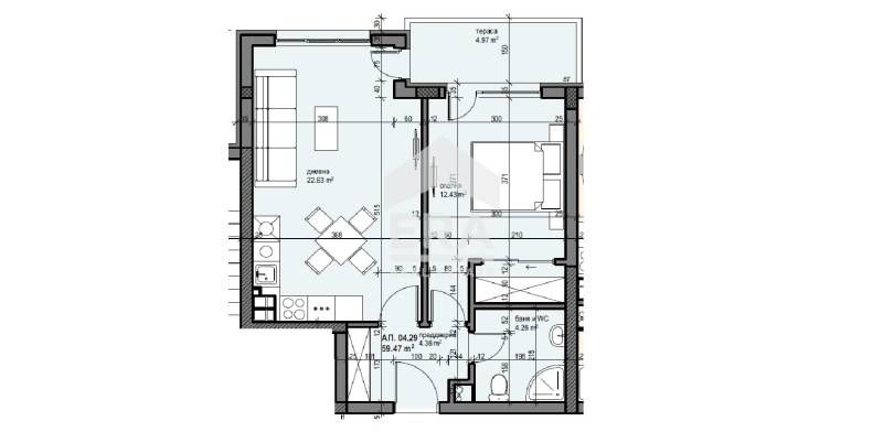 Продава се Двустаен апартамент в Банкя - 66 кв.м за 2061 €/кв.м - Снимка #2