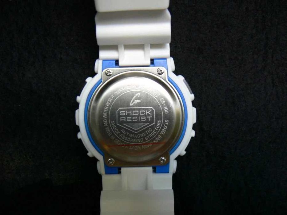 Ceas Sport Casio G-SHOCK GA-100 WHITE BLACK - NOU 2026 !! Alb Mat !!