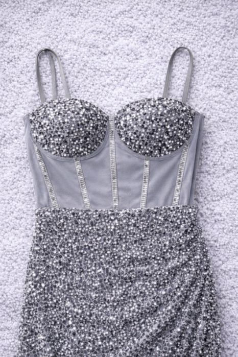 Нова дълга сива рокля