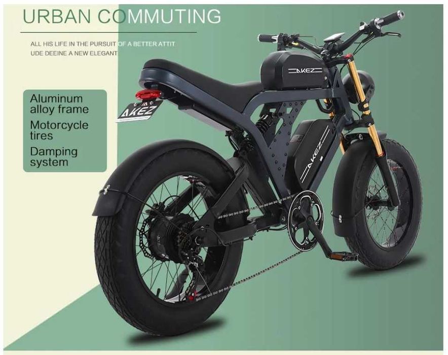 Electric Bike 1500W Rear Motor  20" Fat Tire Lithium Battery 48V 41AH