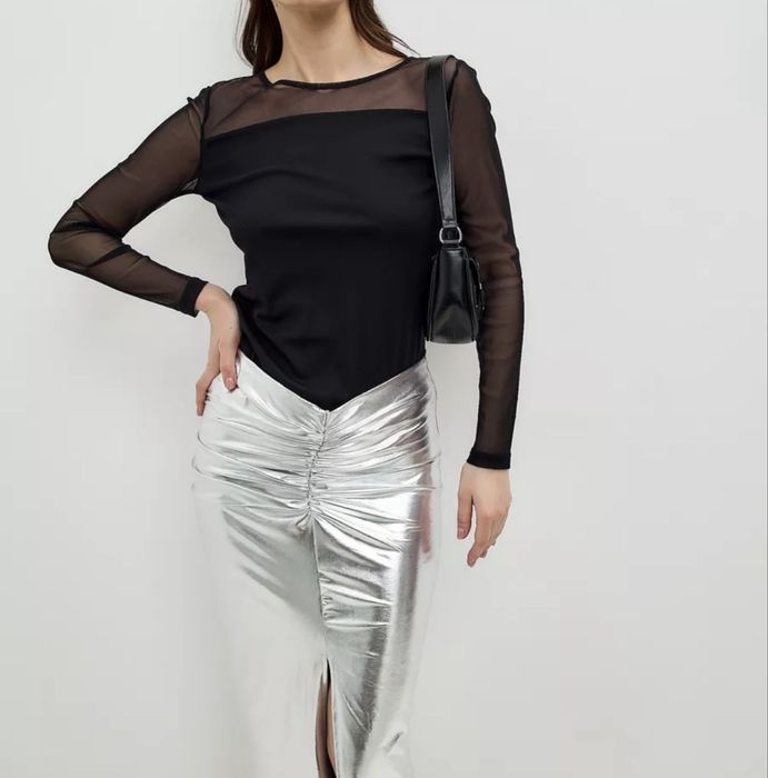 Черный женский лонгслив