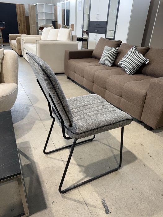 Scaune dining moderne tapitate gri-16 buc disponibile