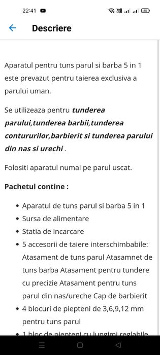 Masina tuns parul si barba SilverCrest 5 in 1 nou